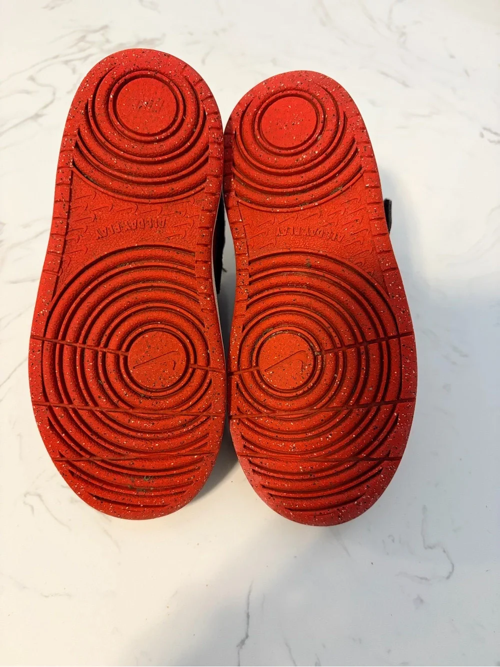 Kids Nike Red and Black Low Court Borough Sneakers with Velcro Strap